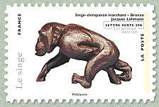 timbre: Singe-chimpanzé bronze