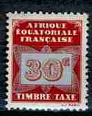 timbre: Timbre-taxe-chiffre dans cadre (30c.rouge-brique +bleu)