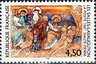 timbre: Série touristique : fresque de l'église St Europe