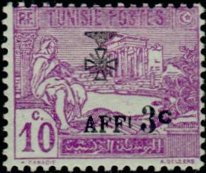 timbre: Médaille militaire (surchargé 3c sur 10c)