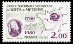 timbre: 200e anniv. de l'École nationale sup. d'Arts..