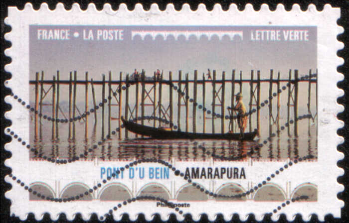 timbre: Pont d'U Bein, Amarapura, Birmanie