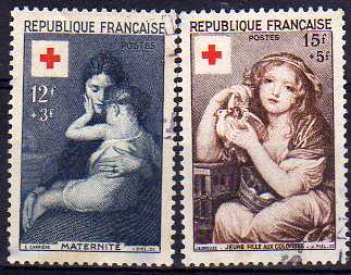 timbre: Croix-rouge 1954 xx (2)