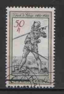 timbre: Soldat avec épée et lance
