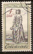 timbre: Costume d'époque -- Dame à la fleur de Vaclav Hollar