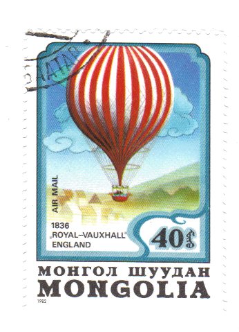 timbre: Mongolfière (Royal Vauxhall Angleterre 1836)