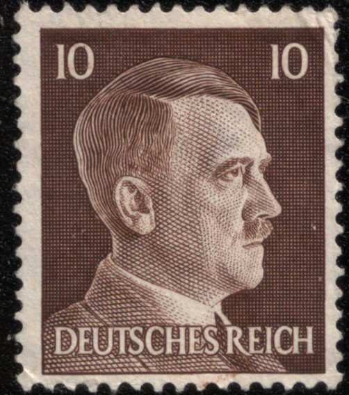 timbre: Effigie d'Hitler typographié