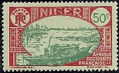 timbre: Embarcation sur le Niger