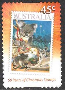 timbre: 50 ans des timbres de Noël (Adhésif )