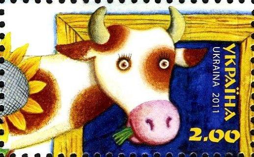 timbre: Dessin de tête de vache