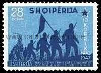 timbre: 4 ans de l' armée populaire
