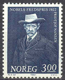timbre: Fridtjof Nansen, Prix Nobel de la Paix