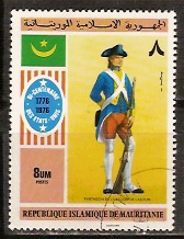 timbre: Bicent. des USA -  Fantassin de la Légion de Lauzun