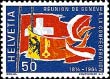 timbre: 150 ans de l'Entrée de Genève dans la Confédération