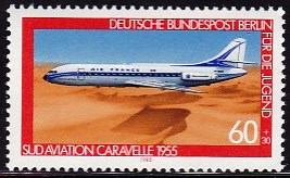 timbre: Avion Caravelle de 1955