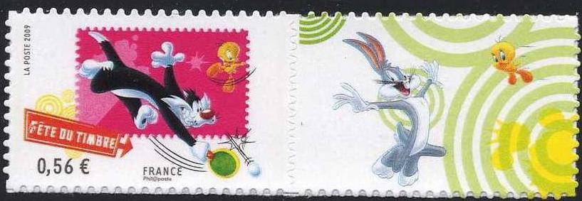 timbre: Grosminet et Titi (avec vignette)