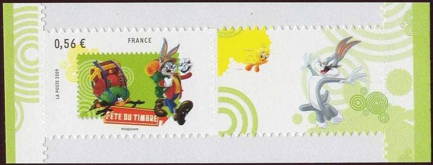 timbre: Bugs Bunny et Daffy Duck + vignette
