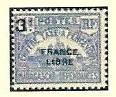 timbre: Palais royal : Surchargé ''France Libre''