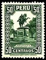 timbre: Monument de Simon Bolivar à Lima