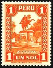timbre: Monument de S. Bolivar, à Lima