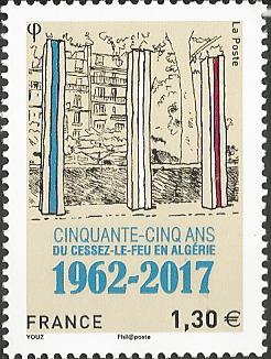 timbre: 55 ans du cessez-le-feu en Algérie
