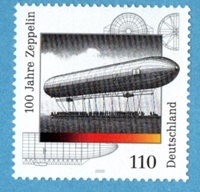 timbre: Centenaire du 1er vol d'un Zeppelin