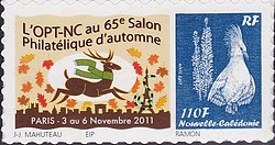 timbre: Cagou - OPT 65e Salon philatélique à Paris