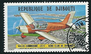 timbre: Aéro-club de Djibouti  (Rallye Commodore)