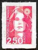 timbre: Marianne de Briat 2.50 rouge (non dentelé adhésif)