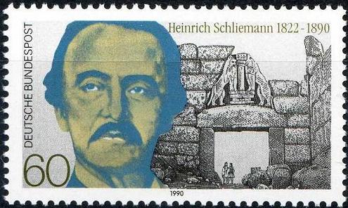 Timbre: Heinrich Schliemann, Archeologue.