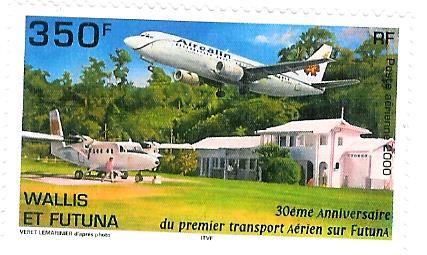 Timbre: 1er transport sur Futuna