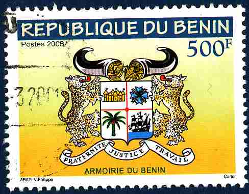 timbre: Armoiries du Bénin