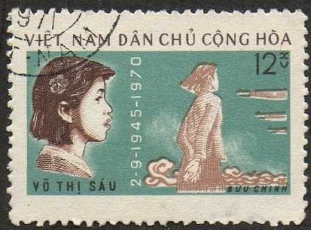 Timbre: 25&egrave; anniv. R&eacute;publique Vi&ecirc;t Nam : Vo Thi Sau