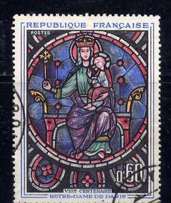 Timbre: 8 &egrave;me centenaire de N&ocirc;tre Dame de Paris