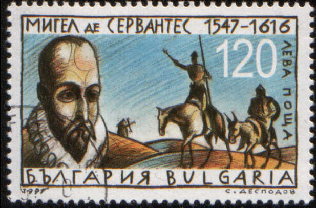 Timbre: Miguel de Cervantes don Quijote et Sancho Pan&ccedil;a