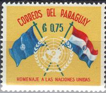Timbre: Hommage aux nations unies 