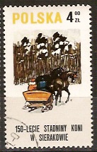 Timbre: 150e anniversaire du Haras de Sierakow