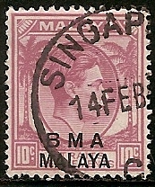 Timbre: Administration militaire - George VI-Malacca