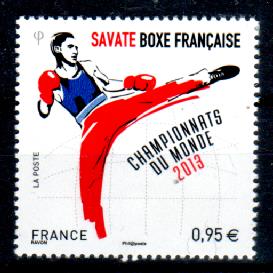 Timbre: Championnats du Monde  Savate Boxe francaise