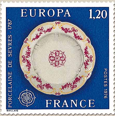 Timbre: Europa 1976 : Porcelaine de s&egrave;vres
