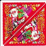 Timbre: P&egrave;re No&euml;l et petits animaux