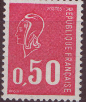 Timbre: Type Marianne de B&eacute;quet. 1664