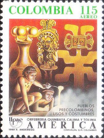 Timbre: Orf&egrave;vrerie quimbaya, calima et tolima
