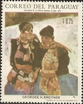 Timbre: Sc&egrave;ne hivernale - George H. Breitner