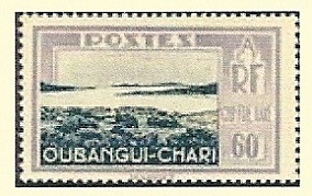 Timbre: Vue de Mobaye (timbre taxe)