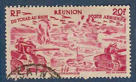 Timbre: Tchad au Rhin (Normandie 20 f rose carmin&eacute;)