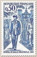 Timbre: Le G&eacute;n&eacute;ral de Gaulle &agrave; Brazzaville en 1944