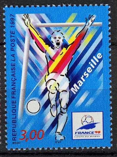 Timbre: Coupe du monde de football - Marseille