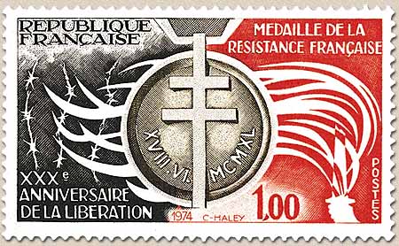 Timbre: M&eacute;daille de la R&eacute;sistance fran&ccedil;aise