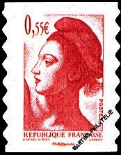 Timbre: Libert&eacute; de Gandon (adh&eacute;sif)
